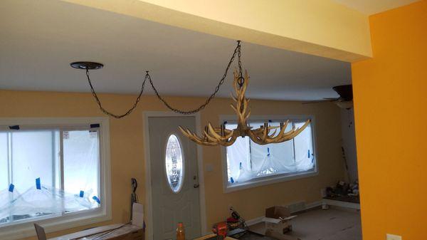 Exotic chandelier installed per customers request