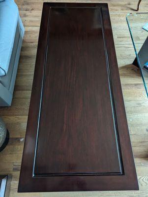 The same Rosewood coffee table, before decorating.