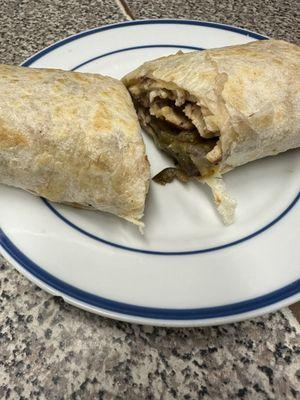 Chicken fajita wrap.