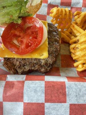 Silver star burger with cheese