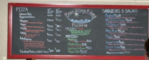 The menu