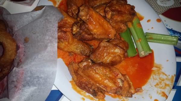 The wings are huge. We will be back. Great food, awesome band when we were there too.