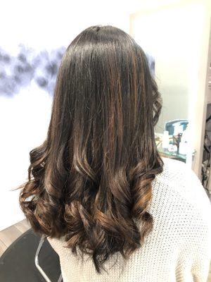 Sunkist Balayage Highlights & Long layers cut