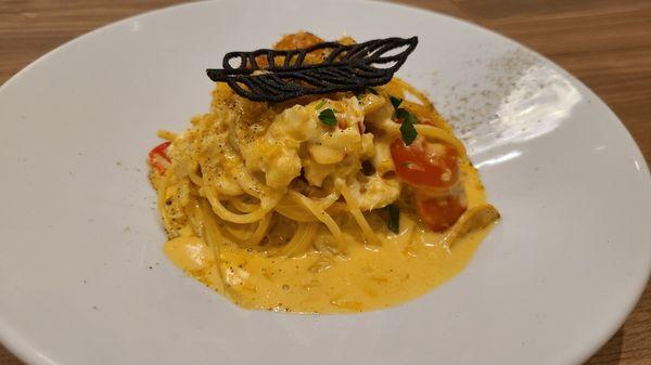 Uni and crab pasta