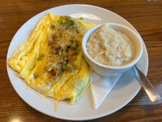 Country omelette w/awesome grits