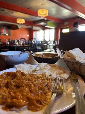 Butter Chicken and Garlic Naan