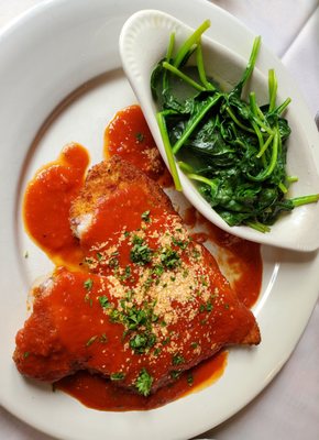 chicken parm & spinach