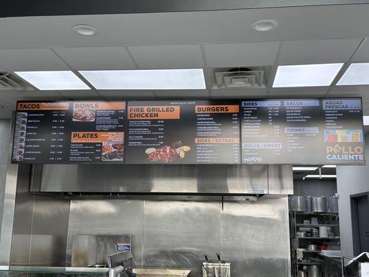 Menu board