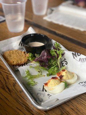 Deviled Eggs & Fried Green Tomato