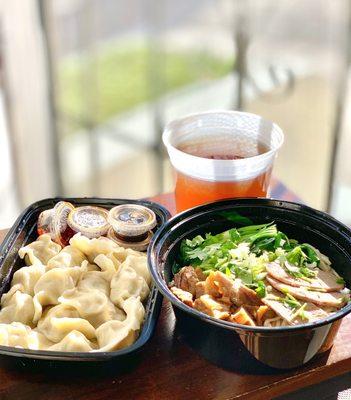 House Special Beef Noodle Soup + Shiitake Mushroom and Fish Filet