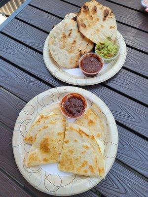 Quesadilla & Tortillas with Guacamole..