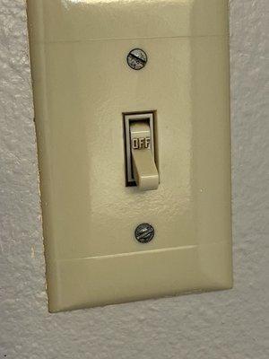 Light switch is scary even in the dark!