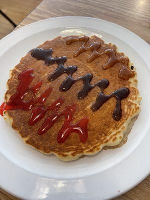 Gluten free pancake with 3 syrups to try