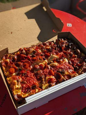 Pepperoni, sausage, peppers