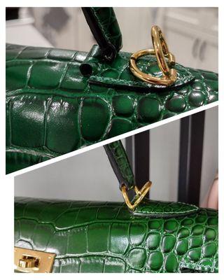 Before and after of my handbag handle