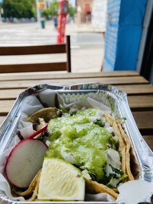 oaxaca black bean taco y cotija