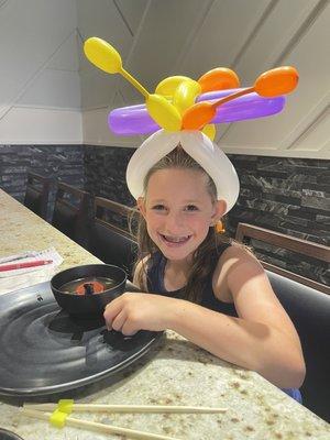 Ballon butterfly hat!