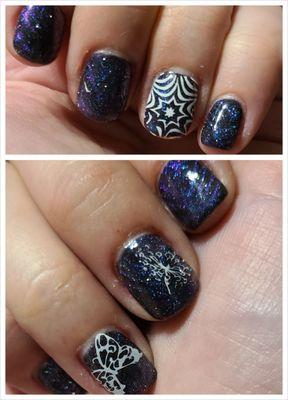 Black gel base, Space Kitty magnetic gel, stamp