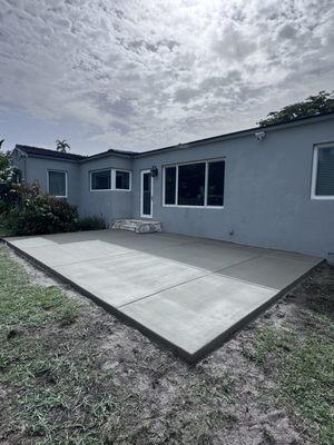 Plain patio concrete slab