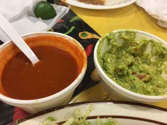 Fresh (still warm) salsa and guacamole