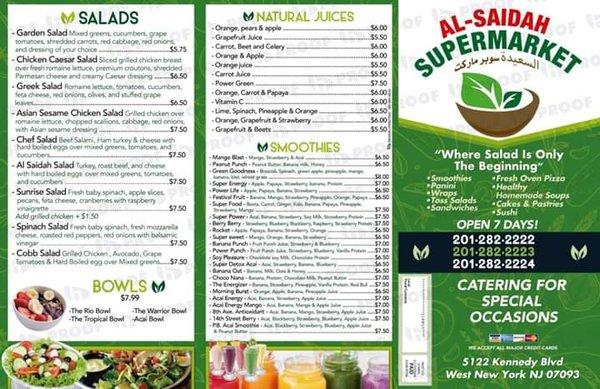 Al-Saidah Supermarket - Menu Outside