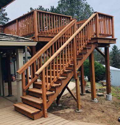 This in an all-outdoor lumber second story deck in Oregon City.  This is the least expensive product to use by it is a great alternative.