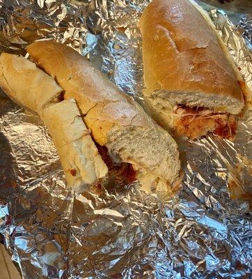 Capri Pizza's "large" meatball grinder.