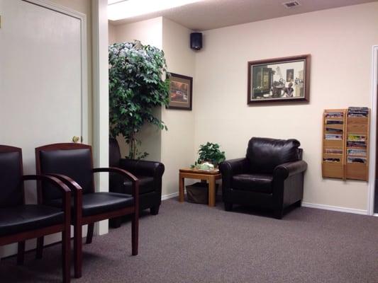 Waiting room. Comfy chairs