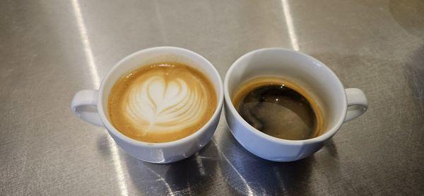 A one and one: one shot of espresso and a one shot macchiato. Definitely the way to go.