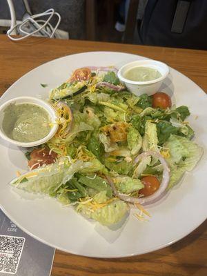 Note giant crouton in center of salad that was supposed to be gluten free.