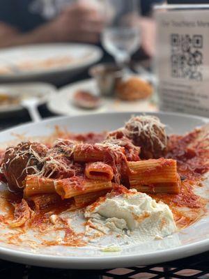 Rigatoni Meatballs with FRESH Ricotta