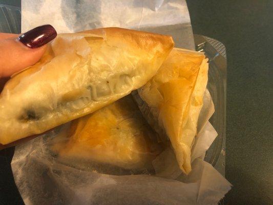 Fresh spinach pies... yum!!