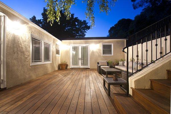 New deck, staircase, and retaining wall in Larkspur.