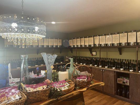 Part of the tasting room