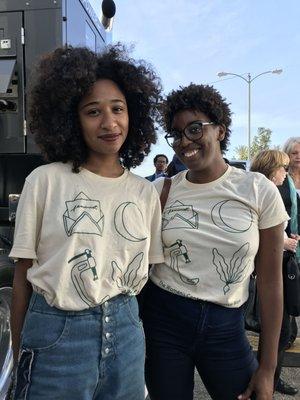 Our beautiful staff, Salima & Nicole wearing our WCCW T-shirts