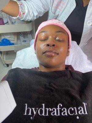 During hydrafacial