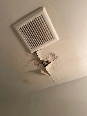 Leak in bathroom ceiling !!