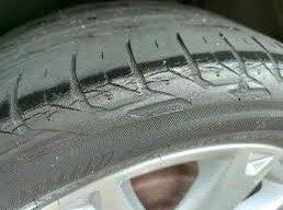 All cracked tire . Bad , karma would get them.