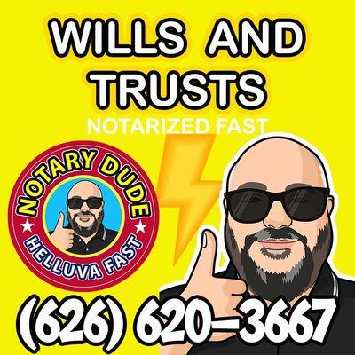 Wills and trust notarized fast