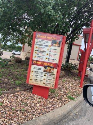 Drive Thru Menu