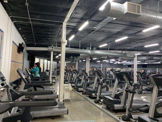 The gym with people not wearing masks