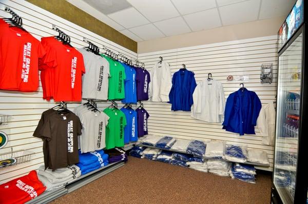 We offer uniforms, apparel, and drinks in our pro-shop