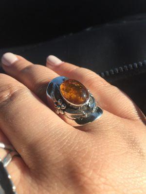 Another estate piece with sterling silver and amber they resized for my sausage fingers. Wish I could have bought the entire display case!