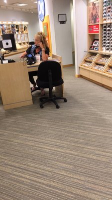 This is Kathy from LenCrafter in the Taunton MA Galleria Mall the lady who broke my glasses then refused to repair them