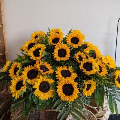 All Sunflower half casket spray