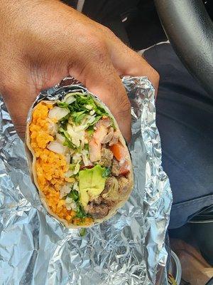 Steak burrito