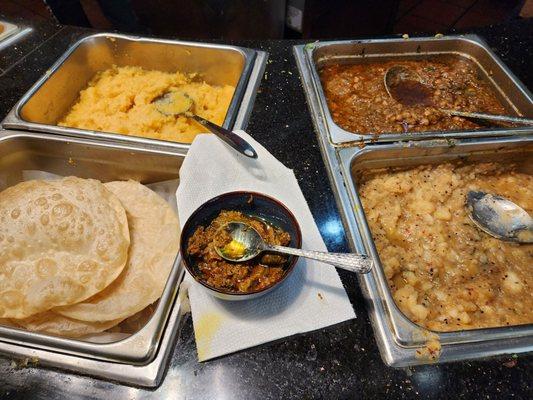 Halwa, Puri, Chana, Aaloo