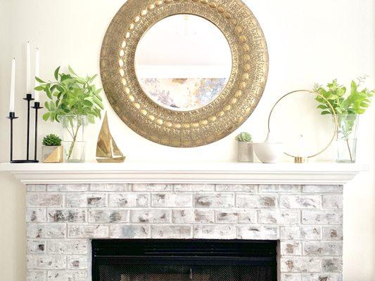 Gold metal candle holder on right, and white pot on right I purchased at Splendid Avenue