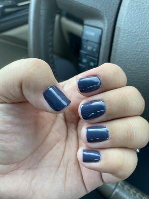 Different shapes, cuticles have polish stuck