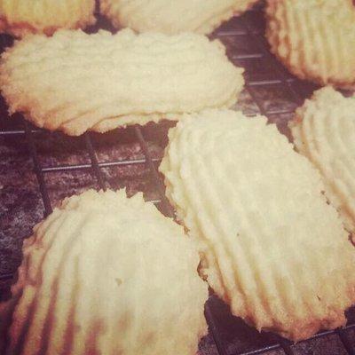 Fresh baked butter cookies cooking. Great with our fresh brewed coffee!